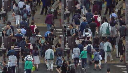 东京雨街上的行人高清在线视频素材下载