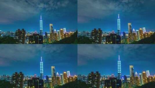 台北城市夜景的延时拍摄高清在线视频素材下载