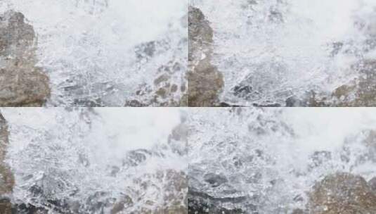 瀑布飞溅的水特写高清在线视频素材下载