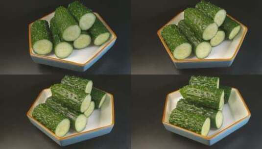 黄瓜美食食材高清在线视频素材下载