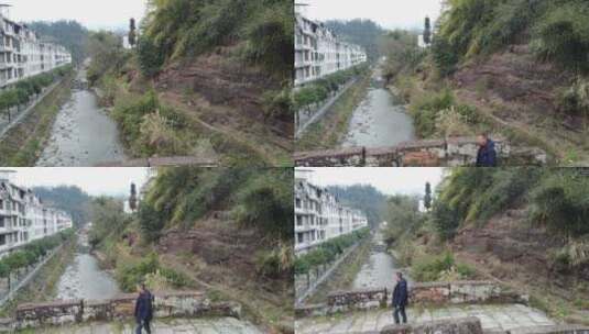 航拍山村风景高清在线视频素材下载