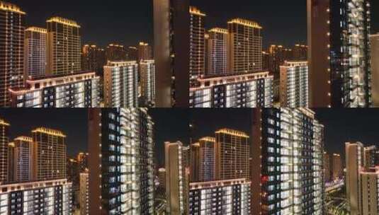 城市夜幕下的新建居民楼高清在线视频素材下载