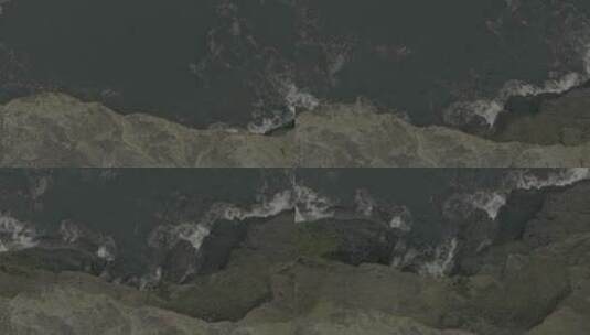 恐高的海边垂直悬崖 视频调色素材高清在线视频素材下载