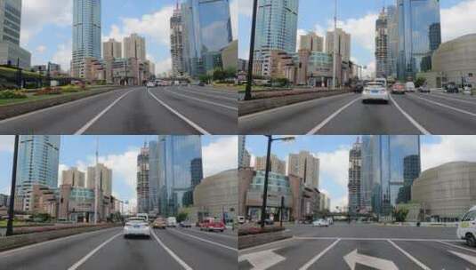 上海封城中的现代初夏商业街道高清在线视频素材下载