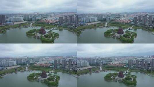 4K陕西省榆林市榆溪河生态长廊高清在线视频素材下载