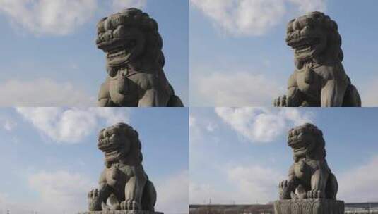 石雕狮子高清在线视频素材下载