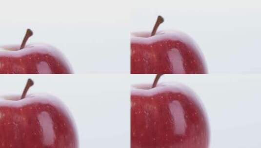 【正版素材】美食水果苹果白背景特写高清在线视频素材下载