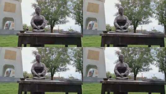 公园铜像高清在线视频素材下载