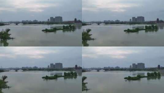 洛阳洛河城市水资源航拍高清在线视频素材下载