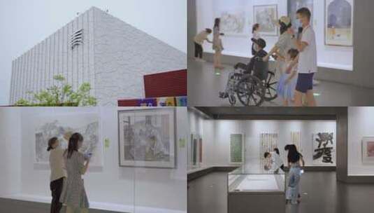 湖南美术馆书法美术画展合集高清在线视频素材下载