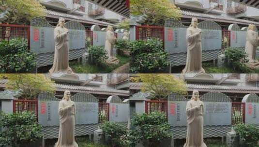 广西桂林东西巷步行街状元雕像高清在线视频素材下载