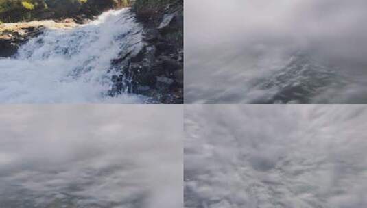 水下摄影：高山激流瀑布波涛汹涌高清在线视频素材下载