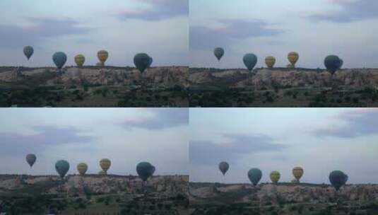 荒野上的热气球景观高清在线视频素材下载