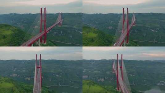 航拍贵州鸭池河大桥高清在线视频素材下载