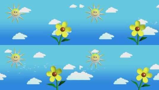 太阳云与花朵高清在线视频素材下载