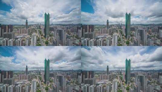 深圳罗湖CBD地王大厦城市风光延时8K高清在线视频素材下载