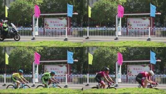 城市里的自行车专业比赛高清在线视频素材下载