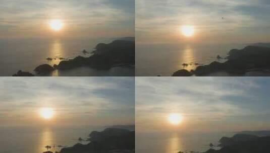 海岸地平线上的日落高清在线视频素材下载