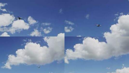 飞机从天空飞过高清在线视频素材下载