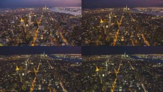 纽约曼哈顿特区夜景延时高清在线视频素材下载