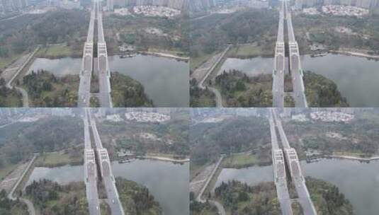 贵阳观山大桥交通航拍高清在线视频素材下载