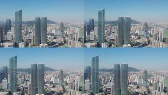 4k 航拍江苏无锡金融中心办公楼高清在线视频素材下载