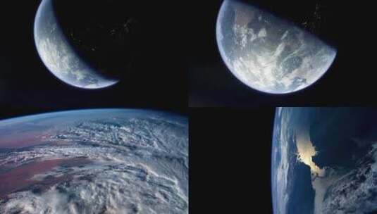 地球上的日出美丽行星地球世界地图高清在线视频素材下载