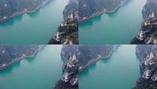 湖北宜昌西陵峡三游洞航拍高清在线视频素材下载