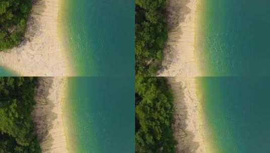 航拍沙滩河滩和森林高清在线视频素材下载