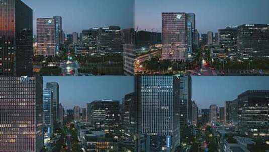 南京江北新区研创园夜景高清在线视频素材下载