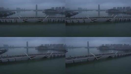 无锡蠡湖大桥航拍高清在线视频素材下载