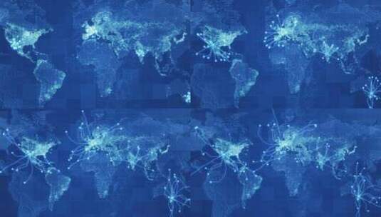 世界地图网蓝色高清在线视频素材下载