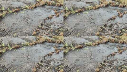 夏威夷大岛火山国家公园的熔岩雕刻。高清在线视频素材下载