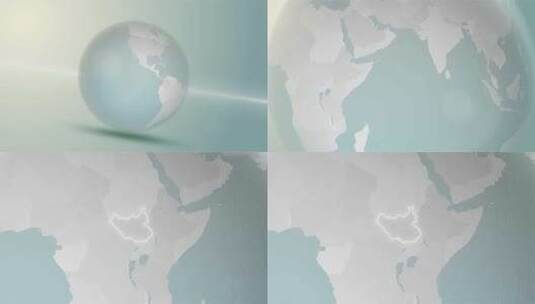 世界地图南苏丹放大时尚球形白色阴影4 K高清在线视频素材下载