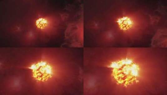 相机带着爆炸和星云飞向太阳高清在线视频素材下载