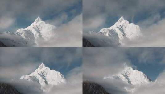云雾间的雪山 神女峰高清在线视频素材下载