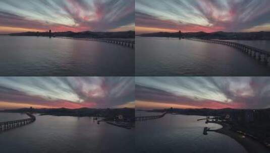 大连星海湾大桥航拍高清在线视频素材下载