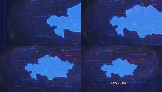 哈德哈萨克斯坦地图高清在线视频素材下载