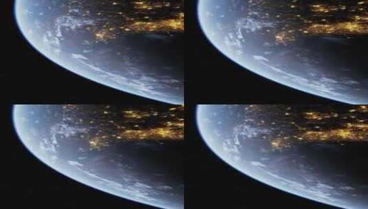 夜晚从太空看地球高清在线视频素材下载