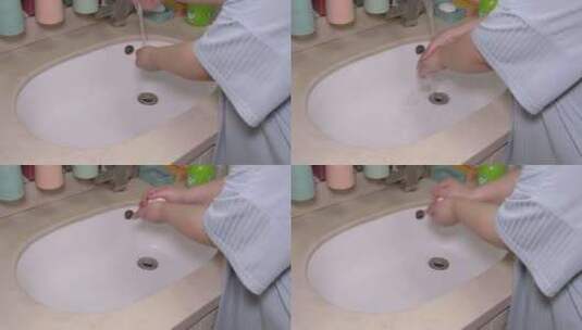 盥洗池洗手卫生高清在线视频素材下载