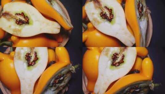 乳茄黄金果花材装饰果高清在线视频素材下载
