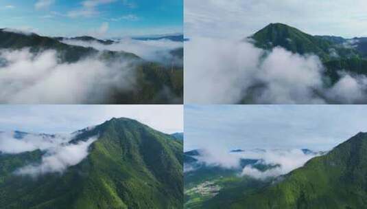 航拍山川云雾森林自然风光大气片头风景视频高清在线视频素材下载