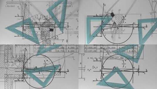 三角尺刻度高清在线视频素材下载