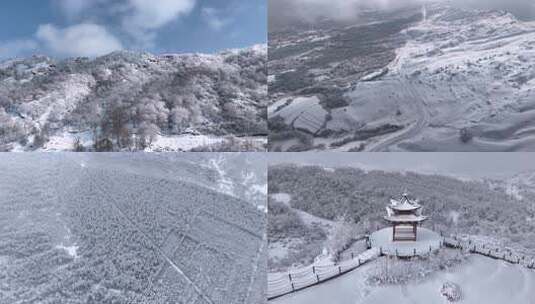 雪后村庄冬季旅游高清在线视频素材下载