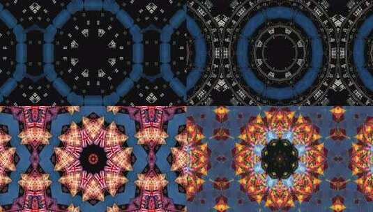 287 4K时尚彩色绚丽建筑投影万花筒背景高清在线视频素材下载