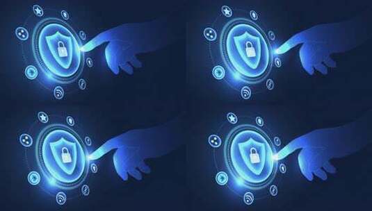 手指点击网络安全盾牌画面高清在线视频素材下载