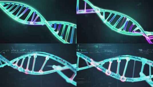 旋转DNA序列特效视频高清在线视频素材下载