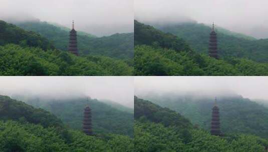 宁波天童寺航拍，寺庙航拍高清在线视频素材下载