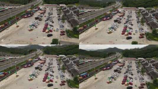 广州高速公路服务区航拍高清在线视频素材下载