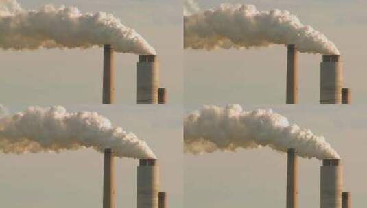 工厂排放的烟雾高清在线视频素材下载